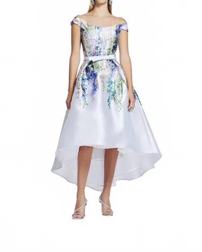 Frascara Hyacinth Mikado Pique Dress In Silver Blue