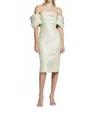 Frascara Off-the-shoulder Draped Dress In Mint