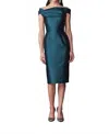 Frascara Off The Shoulder Mother Of The Bride Gown In Teal In Green