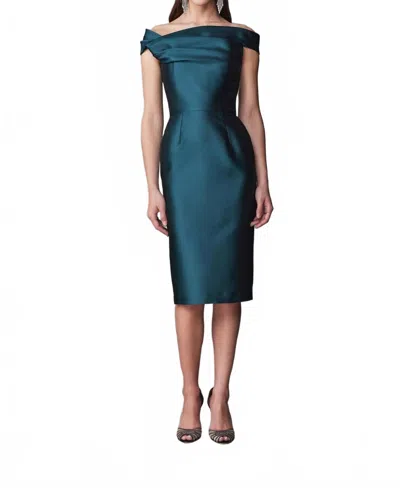Frascara Off The Shoulder Mother Of The Bride Gown In Teal In Green