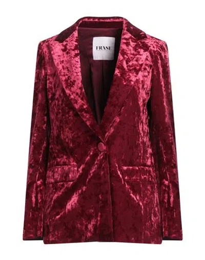Frase Francesca Severi Woman Blazer Garnet Size 6 Polyester, Elastane In Red