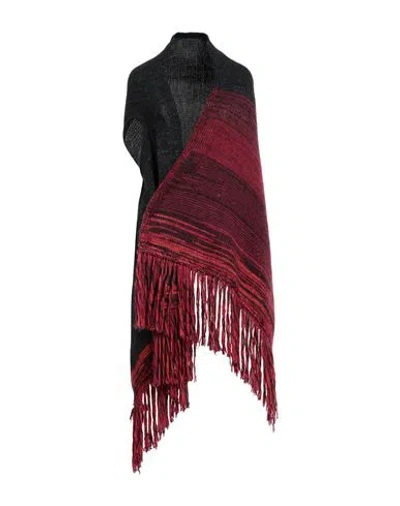 Frase Francesca Severi Woman Cape Charcoal Size 6 Wool, Acrylic, Polyamide, Mohair Wool, Alpaca Wool In Grey