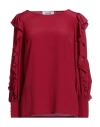 Frase Francesca Severi Woman Top Garnet Size 6 Acetate, Silk In Red