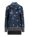 FRASE FRANCESCA SEVERI FRASE FRANCESCA SEVERI WOMAN TURTLENECK BLUE SIZE 10 POLYESTER, VISCOSE, VIRGIN WOOL