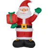 Fraser Farm Hill 10ft Inflatable Santa Holding Gift With Lights In Multi