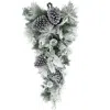 Fraser Farm Hill 30" Mixed Pine/pinecone Snowy Teardrop In Green