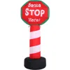 Fraser Farm Hill 3.5ft Inflatable "santa Stop Here" Sign W/ Lights In Red