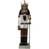 Fraser Farm Hill 48" African American Nutcracker Holding Staff - Unlit, 9x9x48h In Brown