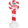 Fraser Farm Hill 4ft Inflatable "merry Christmas" Candy Cane Sign W/ Lights In Red