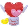 Fraser Farm Hill 5ft Inflatable Hearts And Wings With Lights In Multi