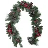 Fraser Farm Hill 6' Snowy Pineonce/red Berry Garland On Mixed Pine In Multi