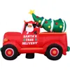 Fraser Farm Hill 6ft Inflatable Christmas Pickup Truck With Tree With Lights In Multi