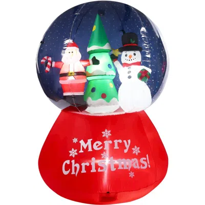 Fraser Farm Hill 6ft Inflatable Santa Snowman Snowglobe W/ Lights In Multi