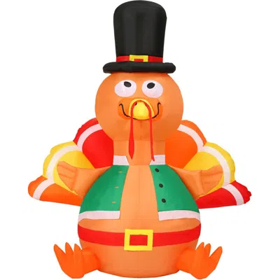 Fraser Farm Hill 6ft Inflatable Turkey With Lights In Multi