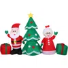 Fraser Farm Hill 7.5ft Inflatable Santa And Mrs Claus By Xmas Tree, W/ Lights In Multi