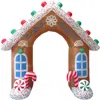 Fraser Farm Hill 8ft Inflatable Gingerbread Arch W/ Arch In Multi