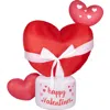 Fraser Farm Hill 8ft Inflatable Hearts With Bows And Lights In Red