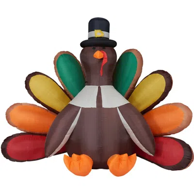 Fraser Farm Hill 8ft Inflatable Turkey With Lights In Multi