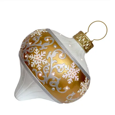 Fraser Farm Hill Fhf 29"h Led Side Leaning Ornament W/ Scroll Detail In Multi