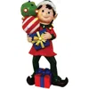 Fraser Farm Hill Fhf 30" Led Elf Statue Holding Gift And Ornament Stack In Multi