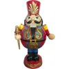 Fraser Farm Hill Fhf 36" Resin Rolypoly Nutcracker Holding Staff-led Lights In Red