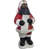 Fraser Farm Hill Fhf 36" Resin Traditional African American Santa With List In Black