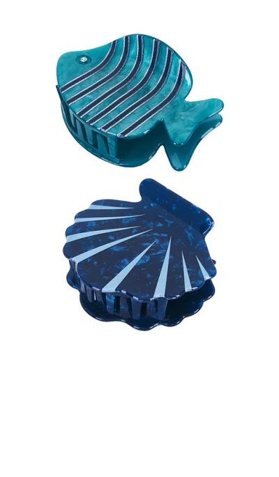 Frasier Sterling Amalfi Claw Clip Set In Multi