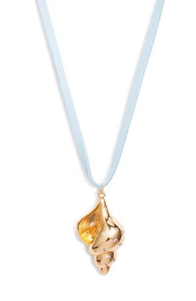 Frasier Sterling Anguilla Pendant Necklace In Blue