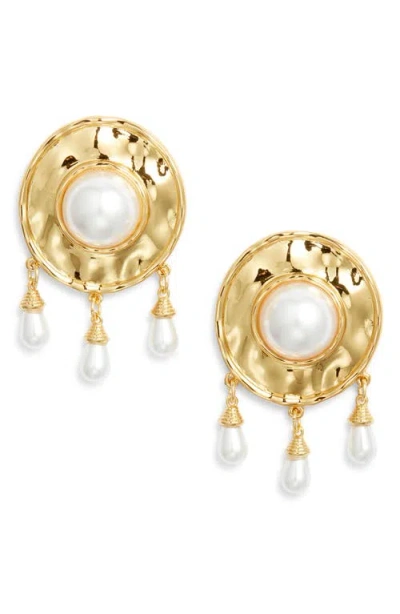 Frasier Sterling Athens Drop Earrings In Gold