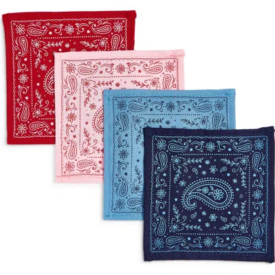 Frasier Sterling Bandana Set Of 4 Cocktail Napkins In Multi