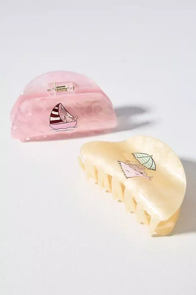 Frasier Sterling Beach Pups Claw Clips, Set Of 2 In Multi