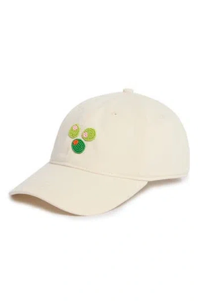 Frasier Sterling Beaded Olives Baseball Cap In White