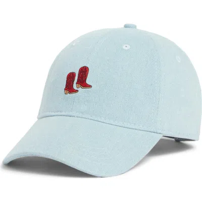 Frasier Sterling Boots Embroidered Baseball Cap In Blue