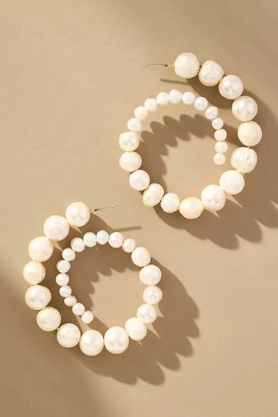 Frasier Sterling Bordeaux Pearl Spiral Hoop Earrings
