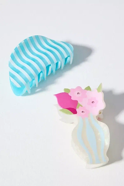 Frasier Sterling Buy Me Flowers Claw Clips, Set Of 2 In Multi