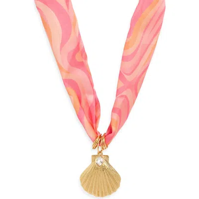 Frasier Sterling Catalina Scarf Shell Pendant Necklace In Gold