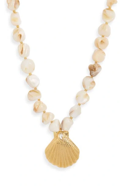 Frasier Sterling Catalina Shell Pendant Necklace In Multi