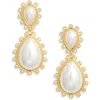 Frasier Sterling Copenhagen Faux Pearl Drop Earrings In Gold