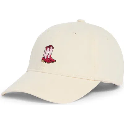Frasier Sterling Cowgirl Boots Adjustable Baseball Cap In Natural