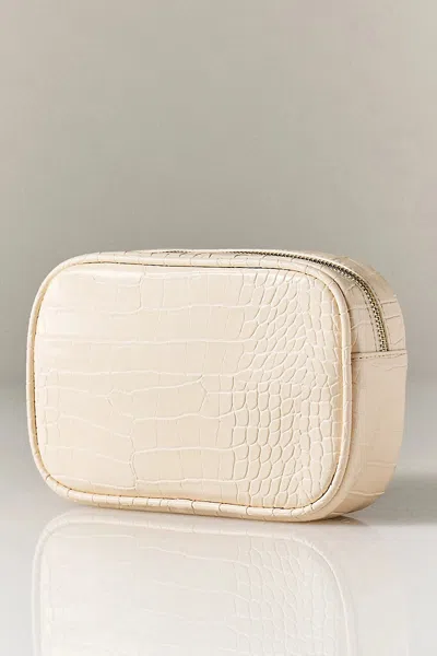 Frasier Sterling Croc Medium Pouch In White