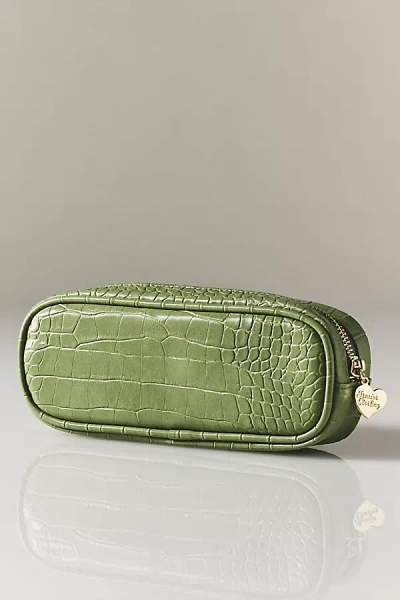 Frasier Sterling Croc Small Pouch In Green