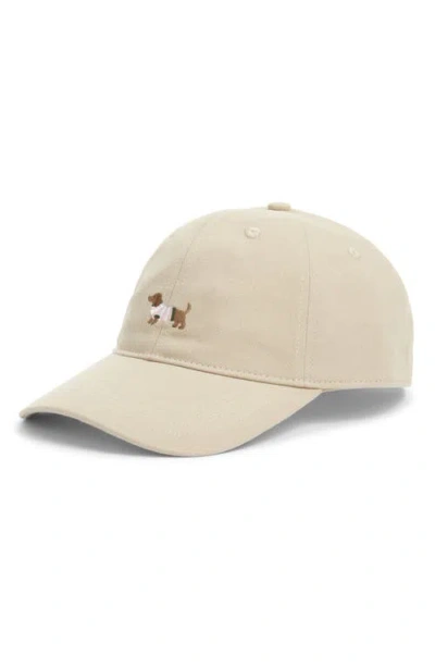Frasier Sterling Dachshund Canvas Baseball Cap In Neutral