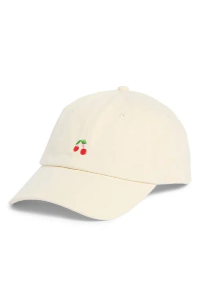 Frasier Sterling Embroidered Cherry Baseball Cap In Neutral