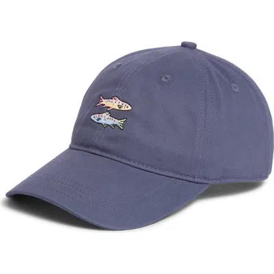 Frasier Sterling Embroidered Fish Baseball Cap In Blue