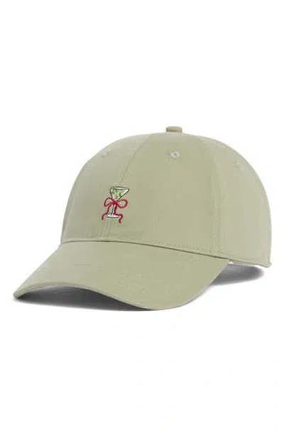 Frasier Sterling Embroidered Martini Bow Baseball Cap In Green
