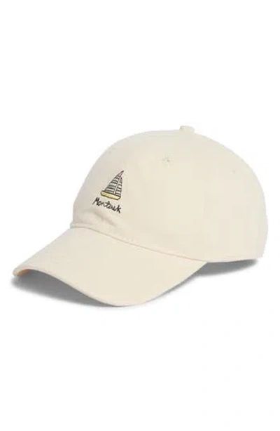 Frasier Sterling Embroidered Montauk Baseball Cap In White