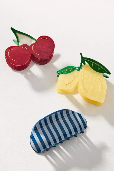 Frasier Sterling Fruit Hair Claw Clips, Set Of 3