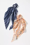 Frasier Sterling Hair Scarf Scrunchies, Set Of 2 In Multi