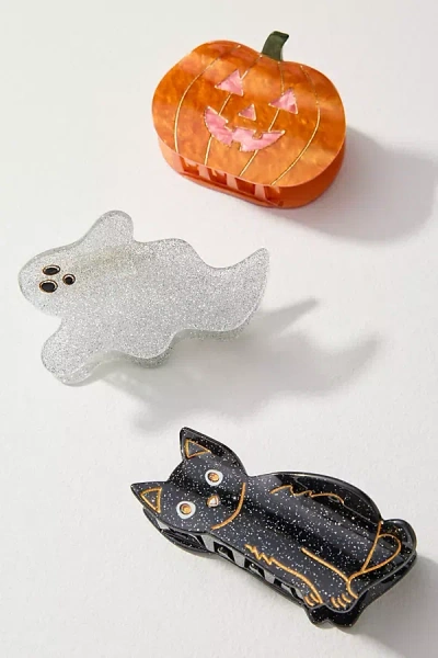 Frasier Sterling Halloween Hair Claw Clips, Set Of 3 In Orange