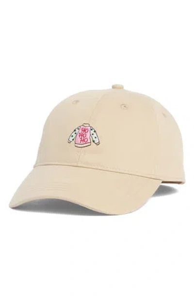 Frasier Sterling Ho Ho Ho Embroidered Baseball Cap In Brown